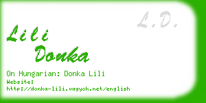 lili donka business card